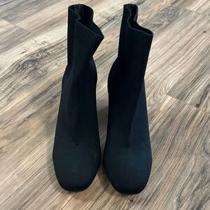 Black ankle sock booties